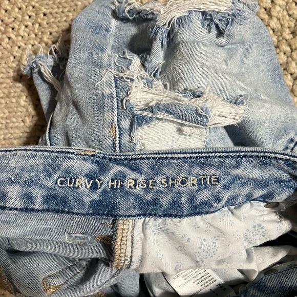 American Eagle Curvy Hi-Rise Shortie Denim Shorts Size 0 024 - Picture 5 of 5